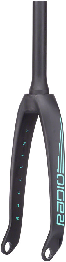 Radio Raceline Solar Carbon Fork - 1 1/8-1-1/2'', 20mm Dropouts, Black/Teal