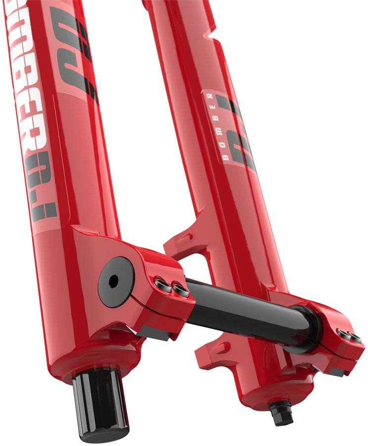 Marzocchi Bomber DJ Suspension Fork: 26", 100mm, Grip Damper, 20 x 110mm, 37mm Offset, Red