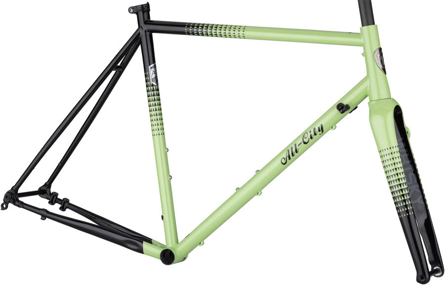 All-City Zig Zag Frameset - 700c, Steel, Honeydew Bling, 46cm