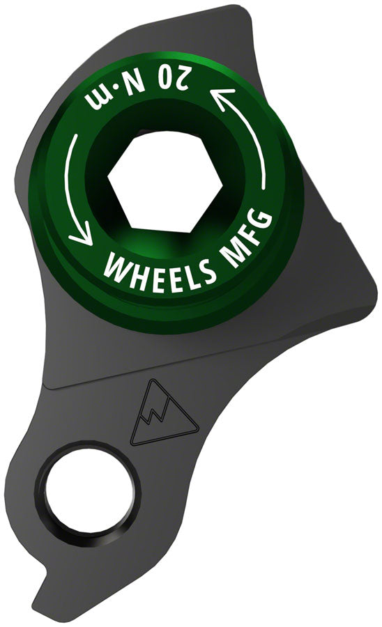 Wheels Manufacturing Universal Derailleur Hanger - 404-9, For Frames designed to accept SRAM UDH, Black/Green