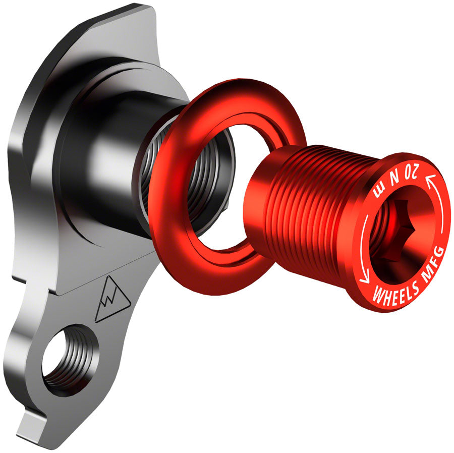 Wheels Manufacturing Universal Derailleur Hanger - 487-1, For Trek ABP MTB Frames designed to accept SRAM UDH, Black/Red