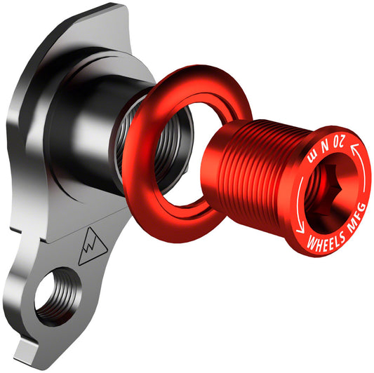 Wheels Manufacturing Universal Derailleur Hanger - 487-1, For Trek ABP MTB Frames designed to accept SRAM UDH, Black/Red