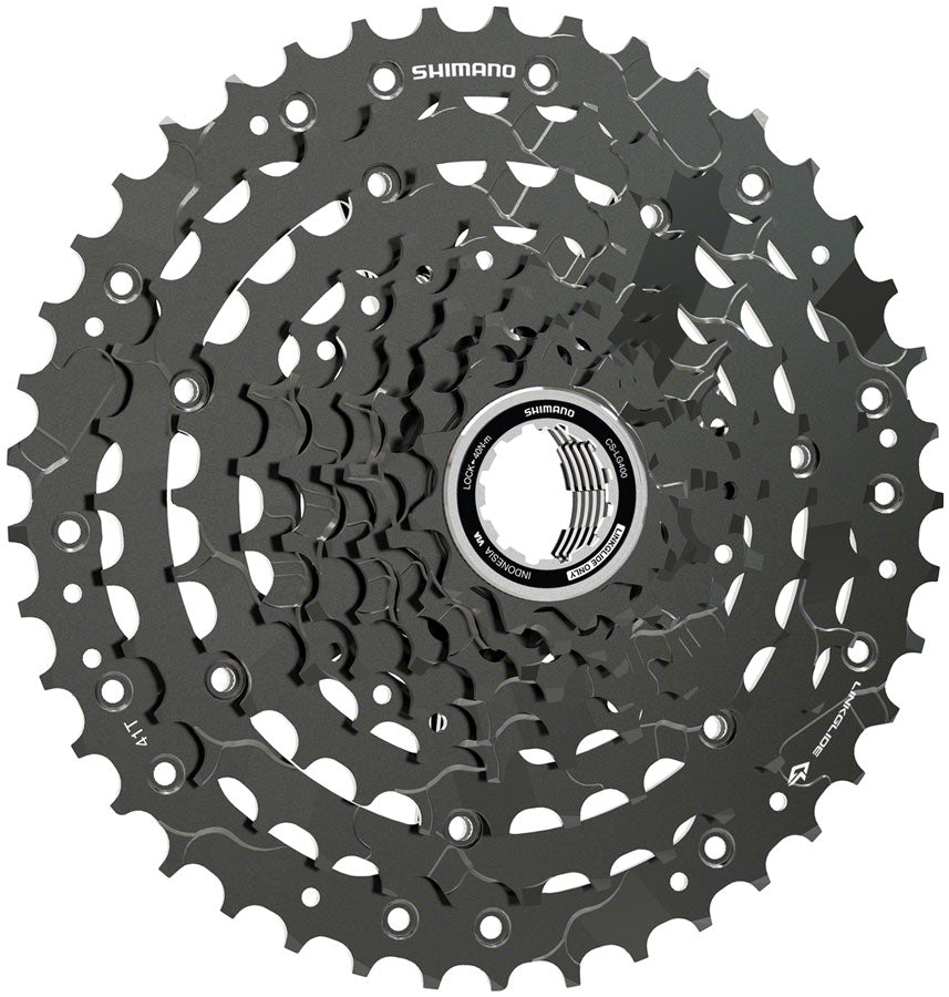 Shimano CUES CS-LG400-9 Cassette - 9-Speed, 11-41t, LINKGLIDE, Black