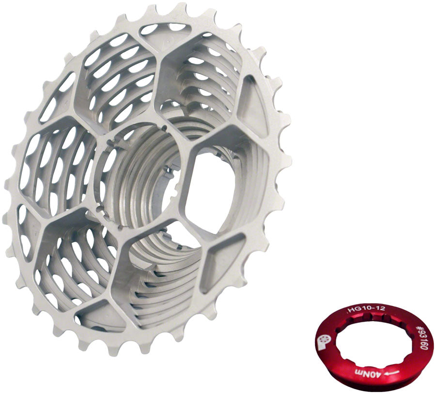Prestacycle UniBlock PRO Cassette - 12-Speed Shimano, For HG 12 Freehub, 11-30, Silver