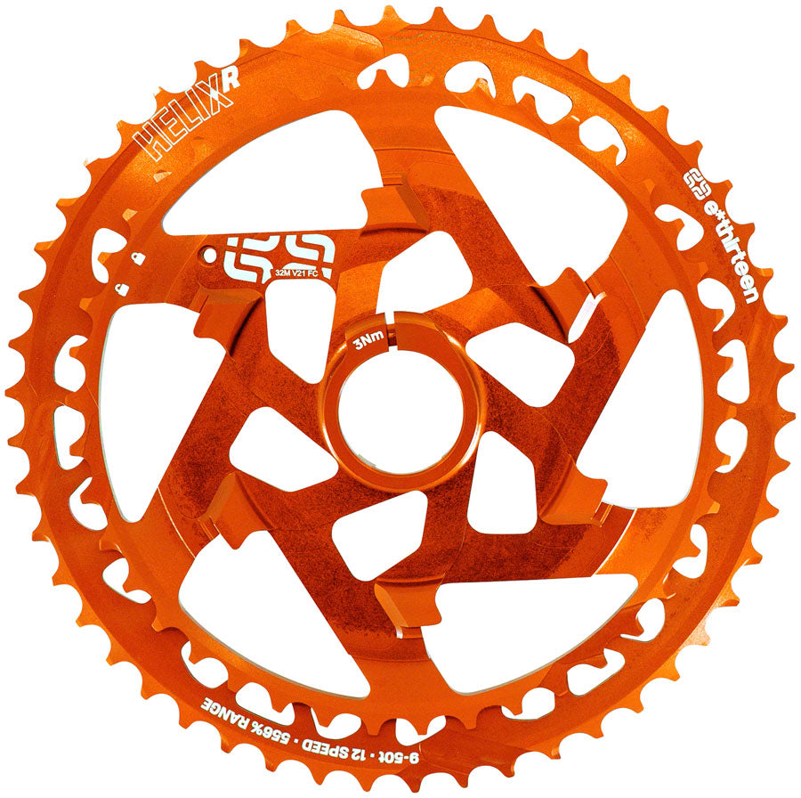 e*thirteen Helix Race Cassette - 12-Speed, 9-50t, Naranja