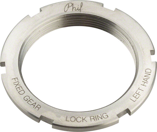 Phil Wood Stainless Steel Track Lockring, 1.32" x 24 tpi Left-Hand Thread