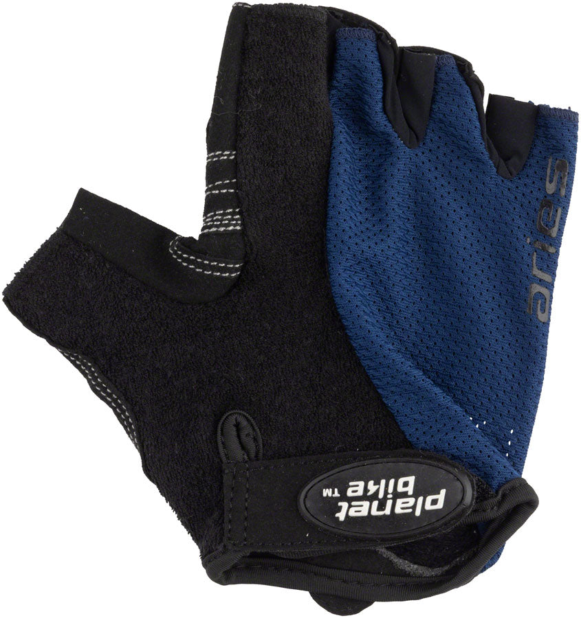Planet Bike Aries Gloves - Black/Blue, Short Finger, Medium