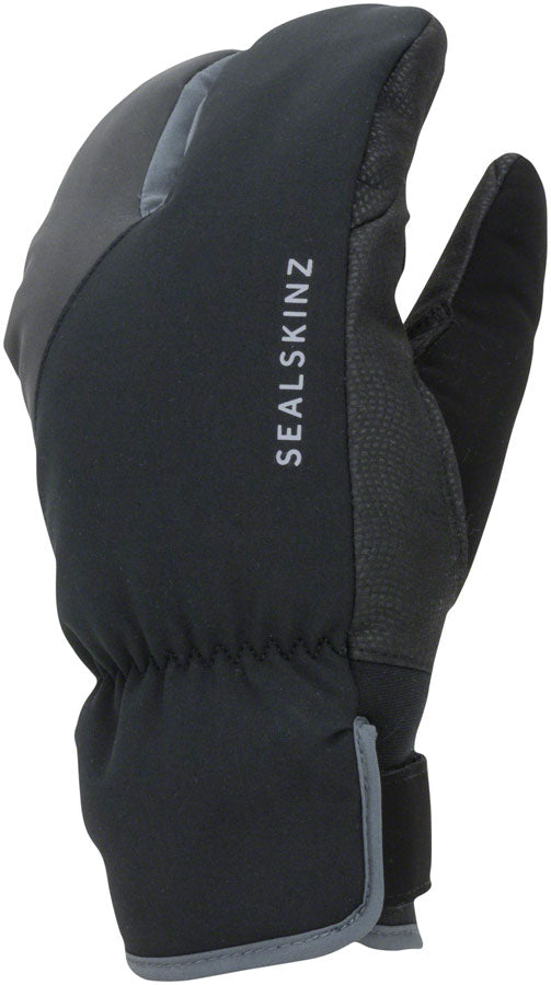 SealSkinz Extreme Cold Weather Cycle Split Finger Gloves - Black/Gray, Full Finger, Small