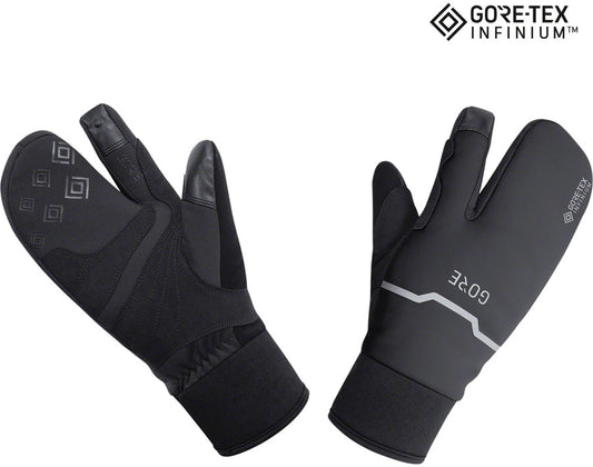 GORE GORE-TEX WINDSTOPPER INFINIUM Thermo Split Gloves - Black, Lobster Style, X-Large