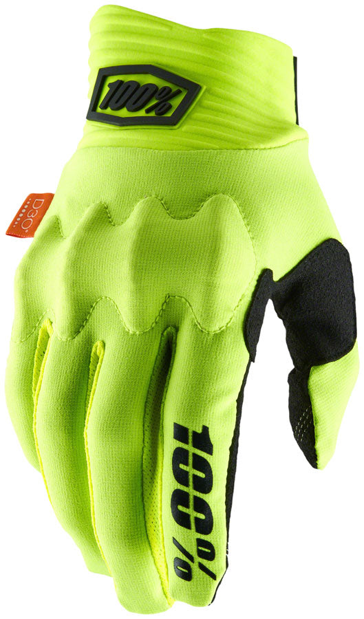 100% Cognito Gloves - Yellow/Black, Full Finger, Men's, X-Large