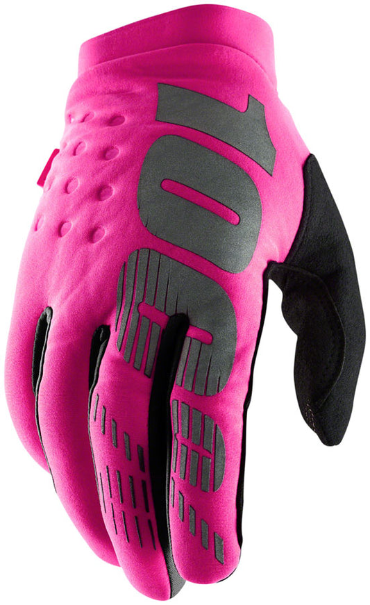 100% Brisker Gloves - Neon Pink/Black, Full Finger, Women's, Small