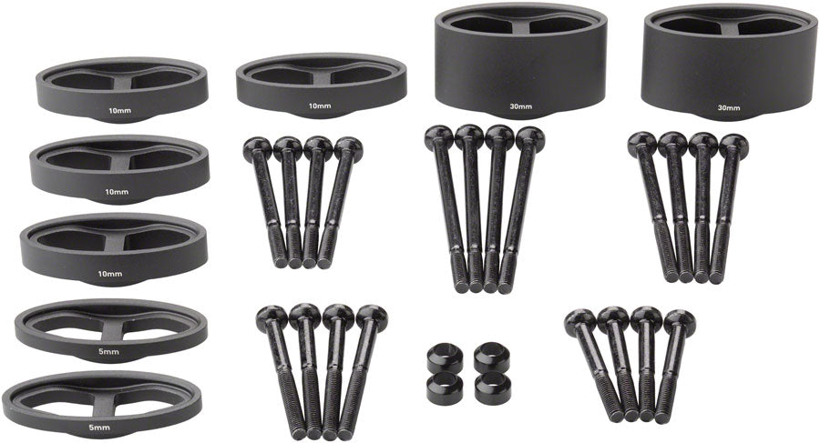 Zipp Vuka Aero C1 Riser Kit (2 x 5 mm, 4 x 10mm, 2 x 30 mm) with bolts