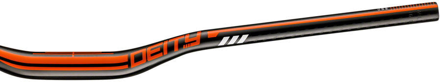DEITY Skyline 787 Handlebar: 25mm Rise, 787mm Width, 31.8 Clamp, Black w/ Orange