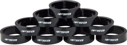 Full Speed Ahead Polycarbonate Headset Spacer 1-1/8 x 10mm: 10-Pack, Black