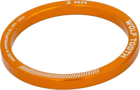 Wolf Tooth Headset Spacer 5 Pack, 3mm, Orange