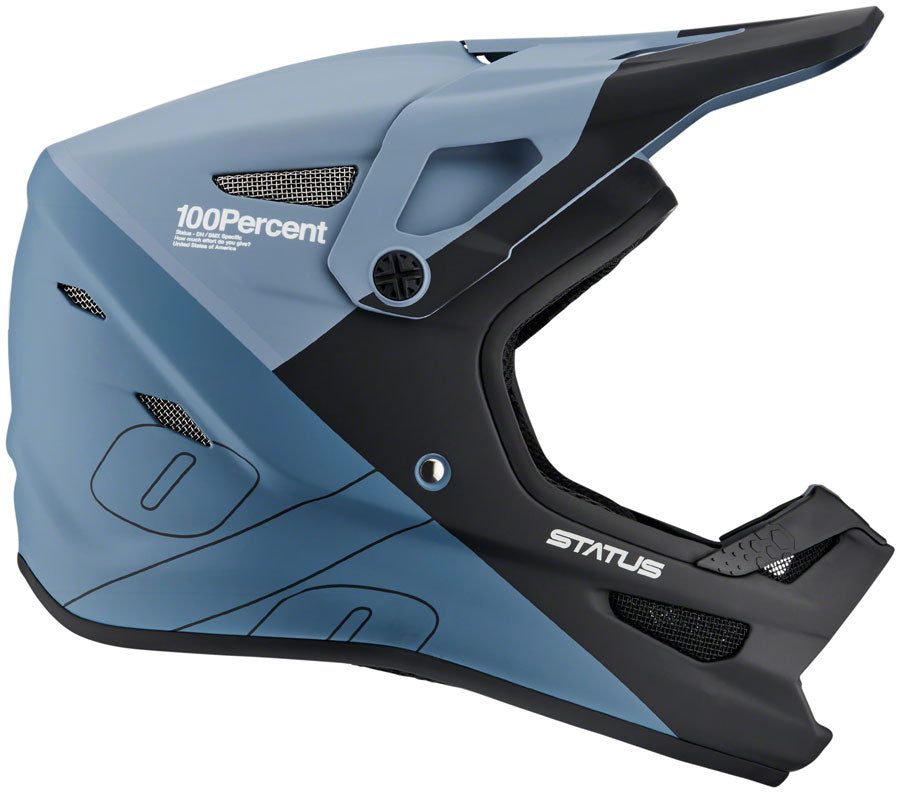 100% Status Full Face Helmet - Drop/Steel Blue, Small