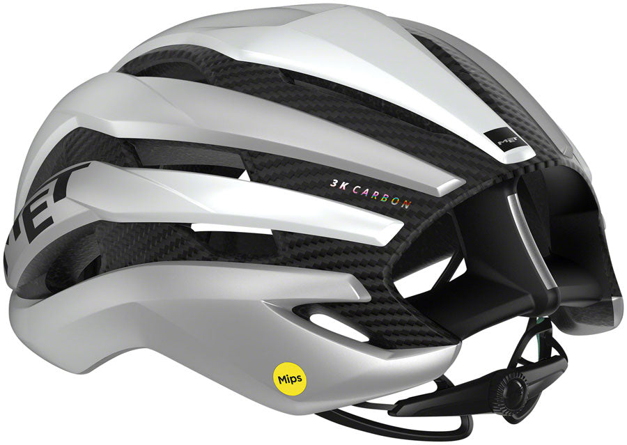MET Trenta 3K Carbon MIPS Helmet - White/Silver Metallic, Matte, Small