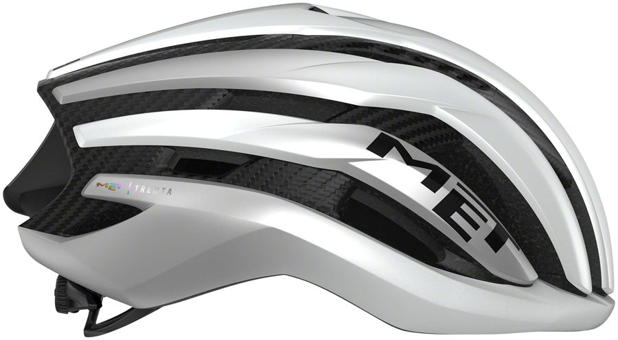 MET Trenta 3K Carbon MIPS Helmet - White/Silver Metallic, Matte, Medium