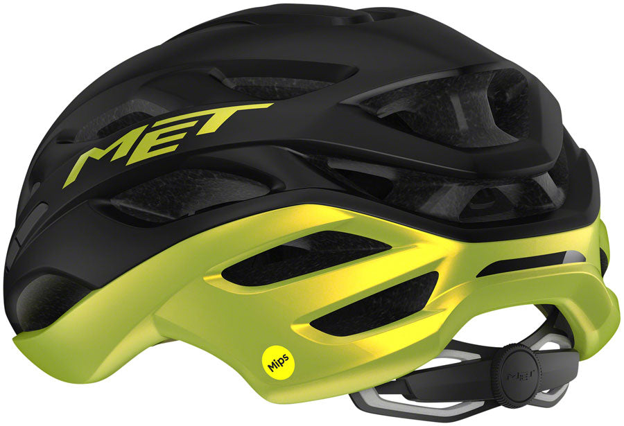 MET Estro MIPS Helmet - Black/Lime Yellow Metallic, Glossy, Large