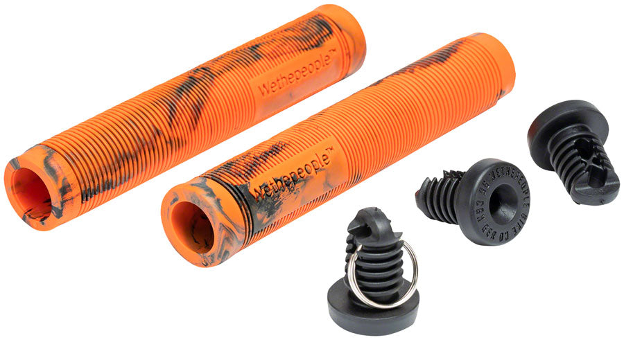 We The People Perfect - Flangeless Orange/Black Handlebar Grips Black