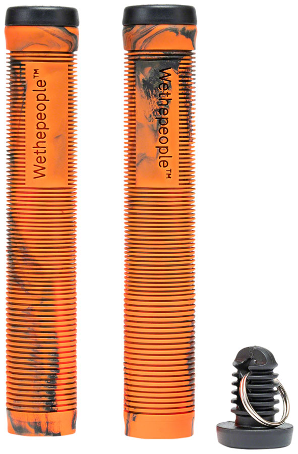 We The People Perfect - Flangeless Orange/Black Handlebar Grips Black