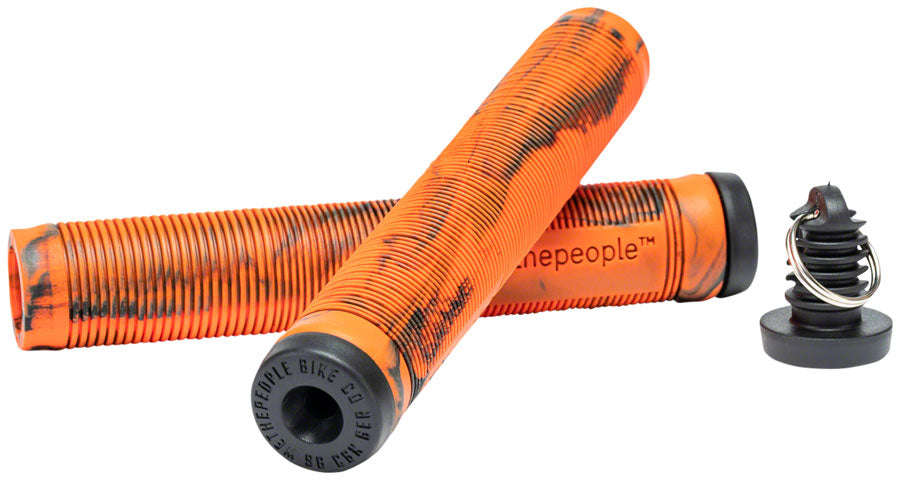 We The People Perfect - Flangeless Orange/Black Handlebar Grips Black