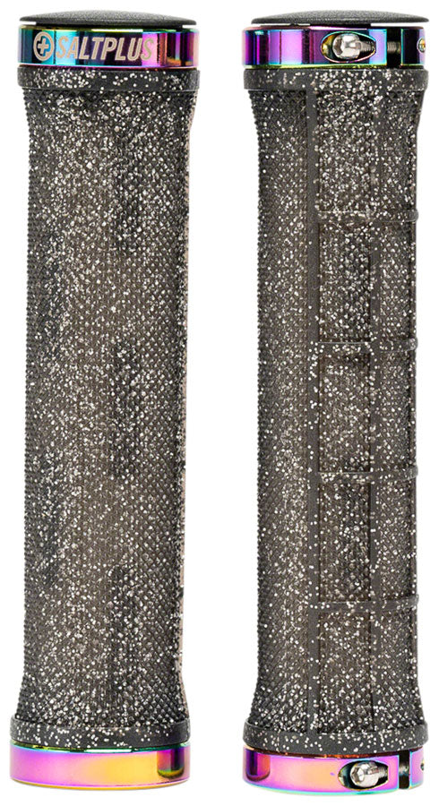 Salt Plus Locked - Black Glitter/Oil Slick Handlebar Grips Multicolor