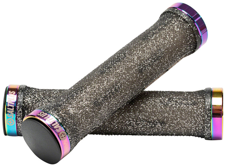 Salt Plus Locked - Black Glitter/Oil Slick Handlebar Grips Multicolor