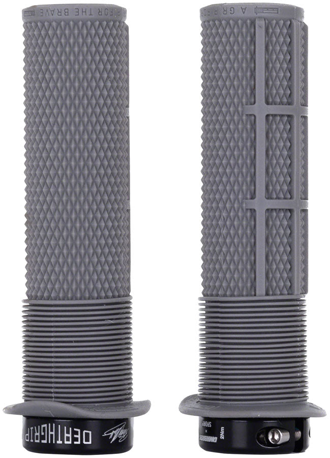 Dmr DeathGrip Flanged Grips Handlebar Grips Rubber Gray
