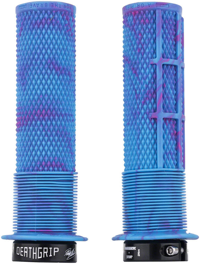 Dmr DeathGrip Flanged Grips Handlebar Grips Rubber Blue