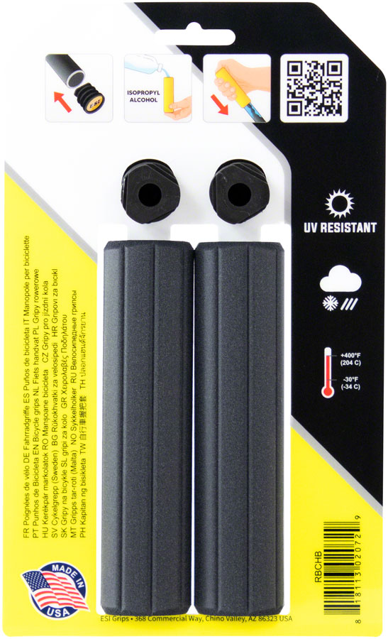 ESI Ribbed Chunky Grips Handlebar Grips Rubber Black