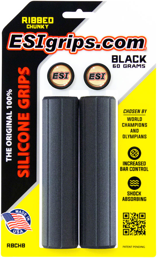 ESI Ribbed Chunky Grips Handlebar Grips Rubber Black
