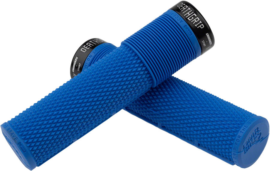 Dmr DeathGrip Flangeless Grips Handlebar Grips Rubber Blue