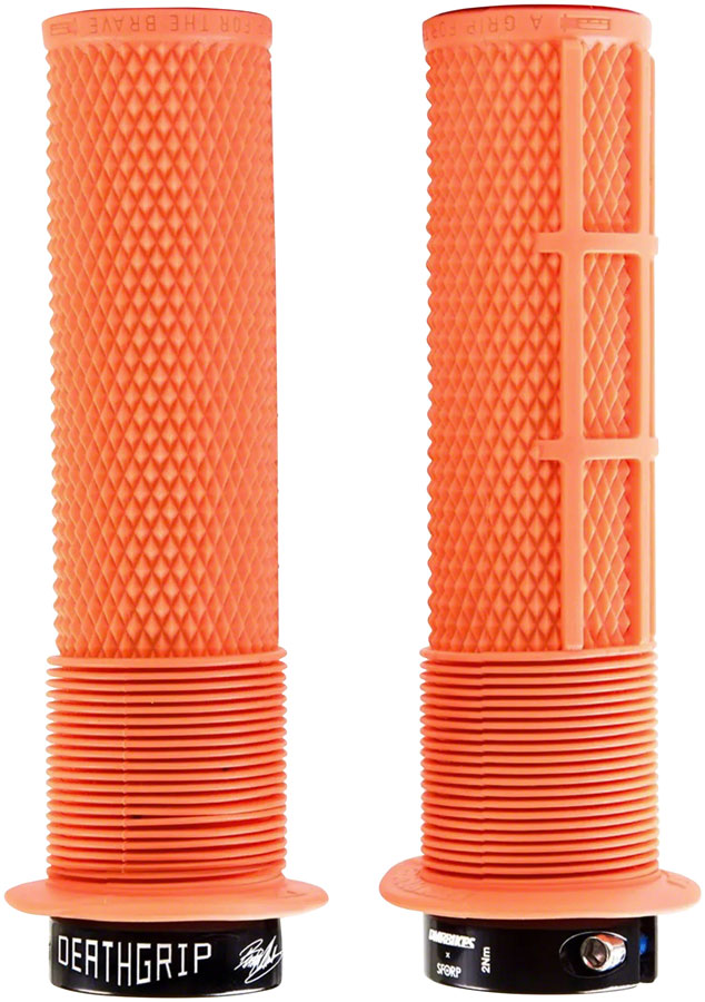 Dmr DeathGrip Flanged Grips Handlebar Grips Rubber Orange
