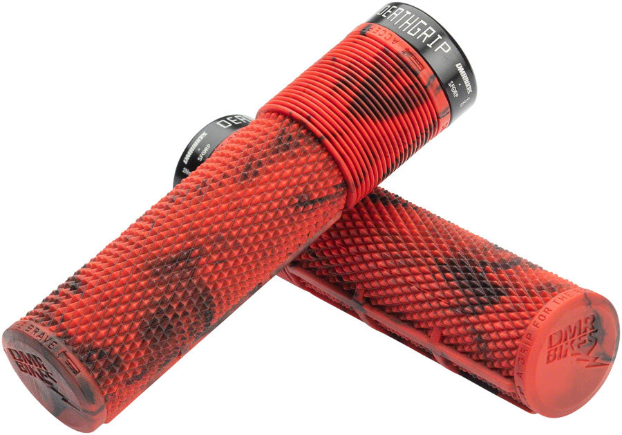 Dmr DeathGrip Flangeless Grips Handlebar Grips Rubber Red