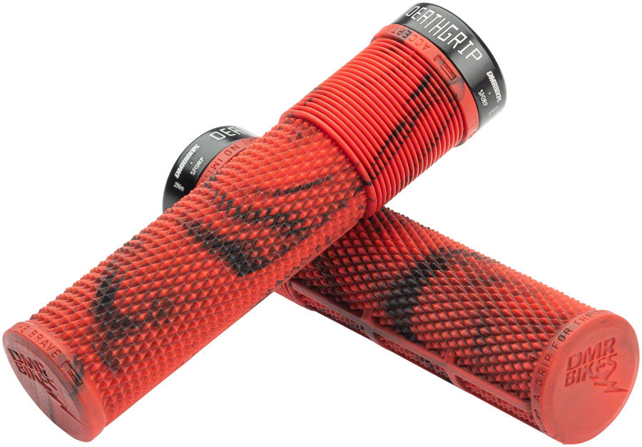 Dmr DeathGrip Flangeless Grips Handlebar Grips Rubber Red