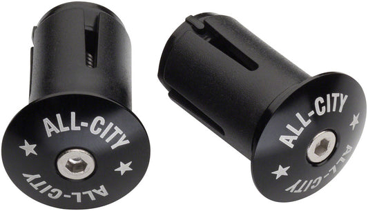 All-City Locking Handlebar End Plugs, Black