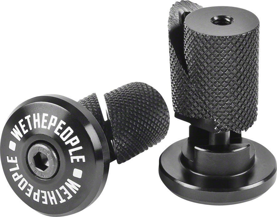 We The People Supreme Bar Ends Alloy Black Handlebar Grips Black