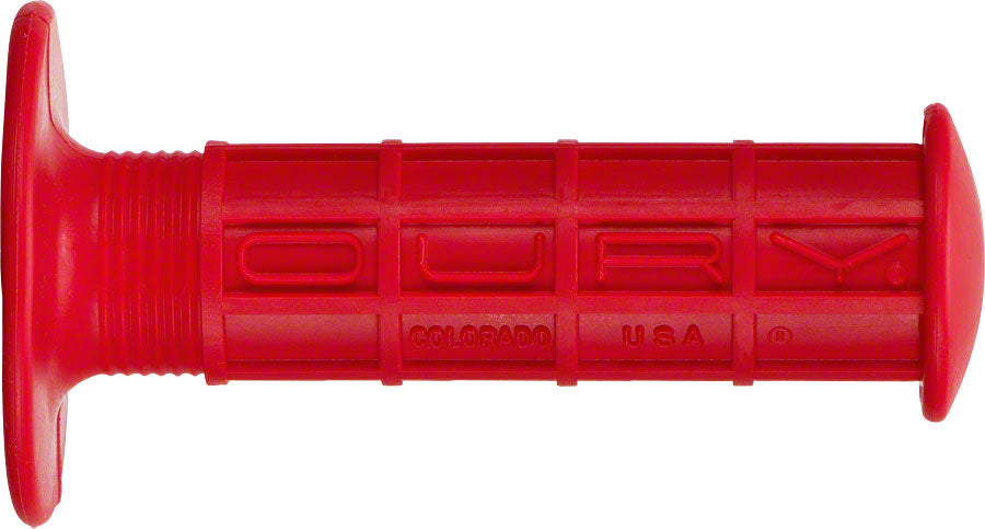 Oury BMX Waffle Grips - Red, Flange
