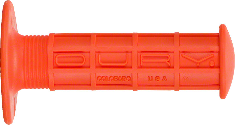 Oury BMX Waffle Grips - Orange, Flange