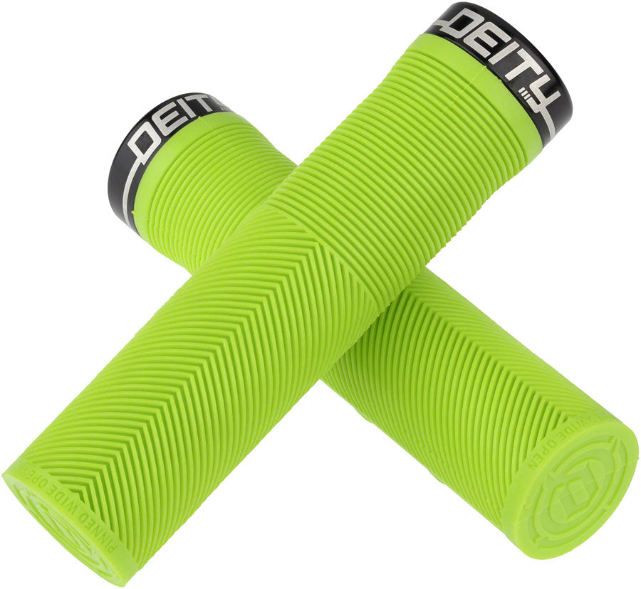 DEITY Knuckleduster Grips - Green, Lock-On