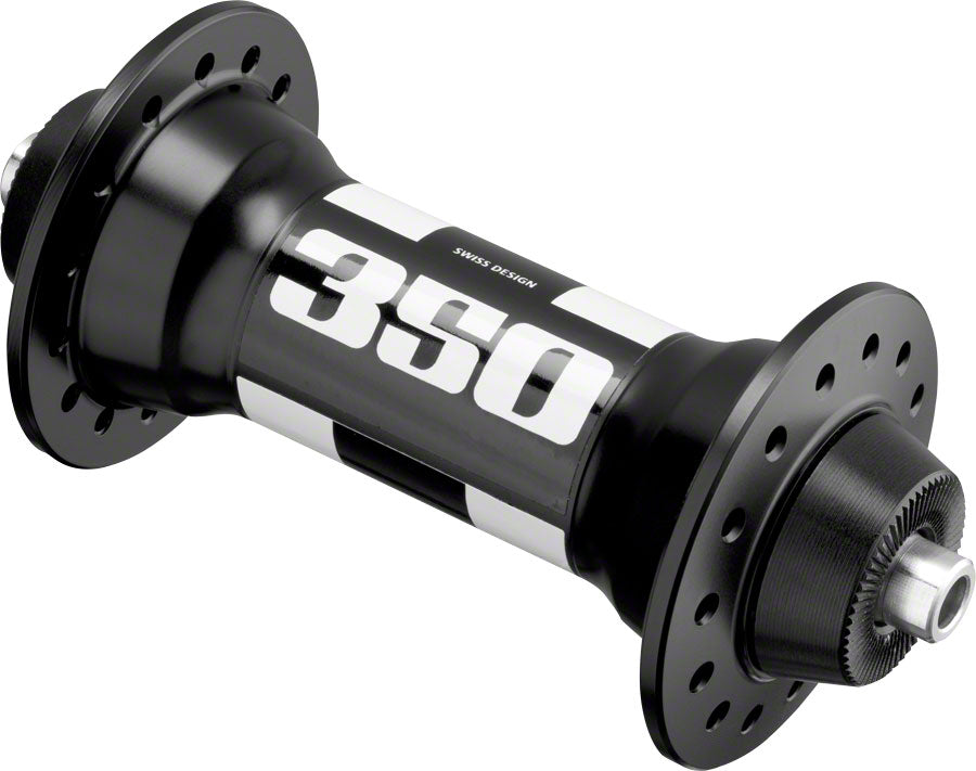 DT Swiss 350 Front Hub - QR x 100mm, Rim Brake, Black/White, 24h