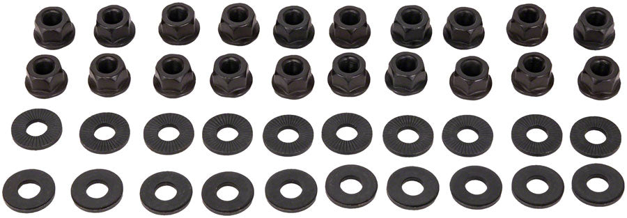 Salt EX Axle Nut - 3/8", 15mm, Black, Pack of 10 Pairs