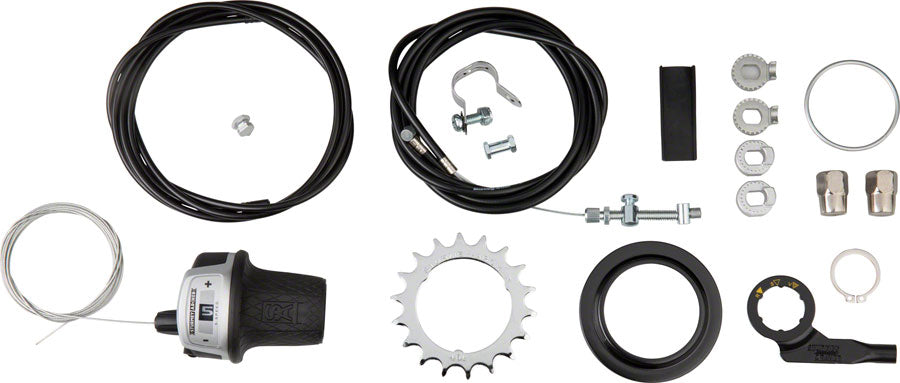 Sturmey Archer RX-RF5 5-Speed Hub: 32H, 135OLD, Small Parts Included with 18 tooth Cog, Silver
