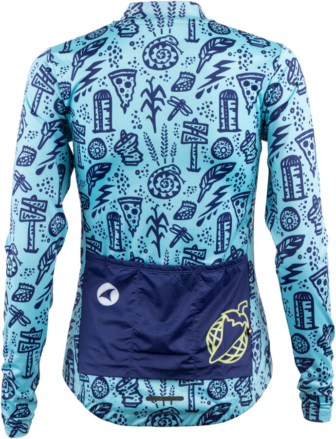 Salsa Women's Gravel Story Long Sleeve Jersey - Lite Blue, Dark Blue, Yellow, X-Large