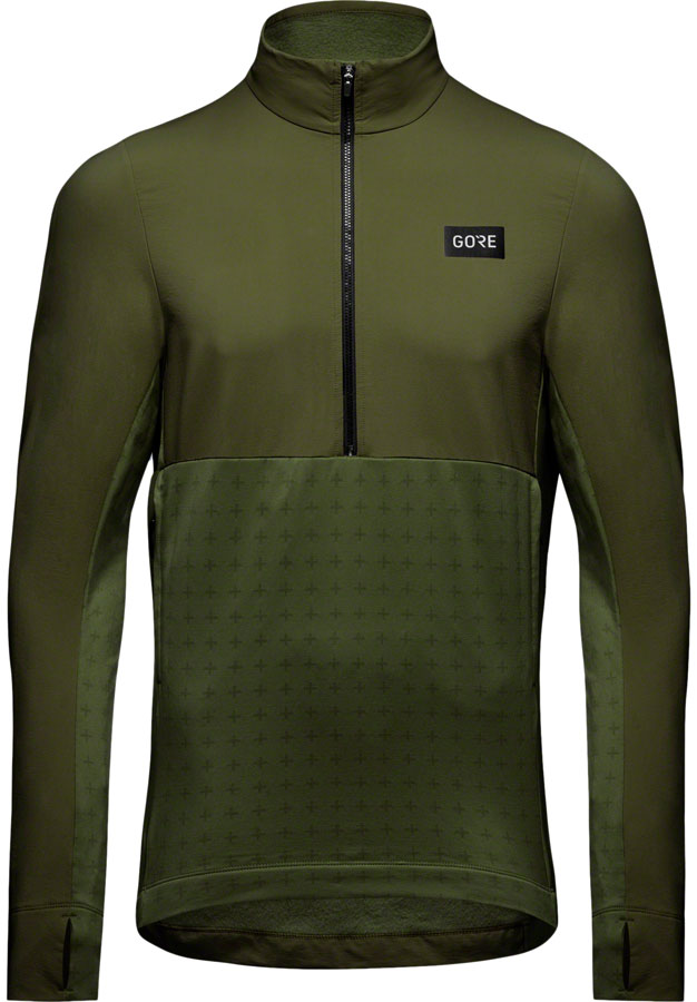 GORE Trail KPR Hybrid 1/2-Zip Jersey - Utility Green, Men's, X-Large