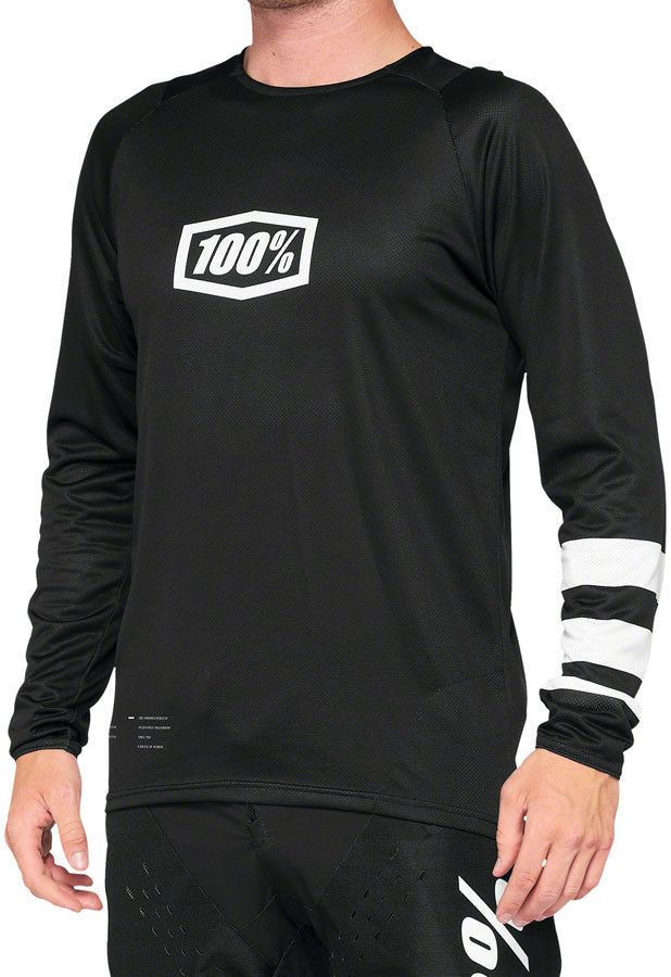 100% R-Core Long Sleeve Jersey - Black/White, Medium
