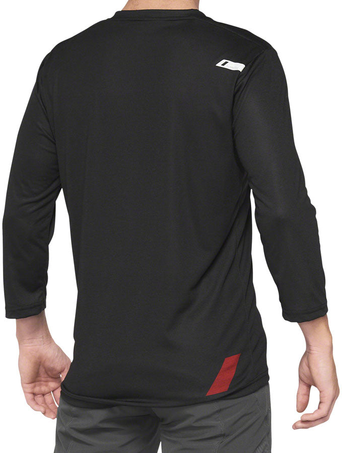 100% Airmatic 3/4 Sleeve Jersey - Black/Red, Medium