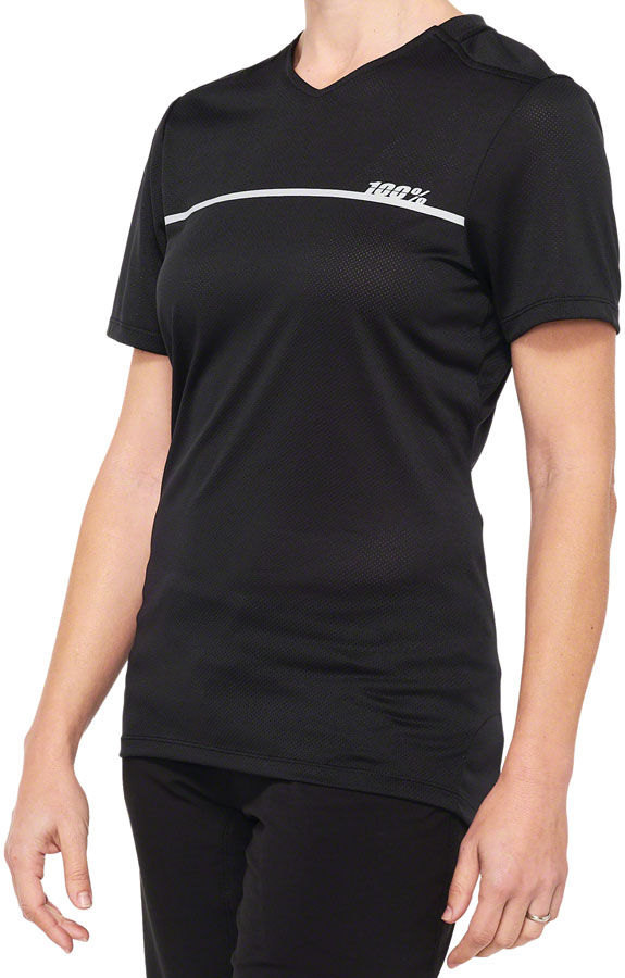 100% Ridecamp Jersey - Black/Gray, Women's, Short Sleeve, Medium