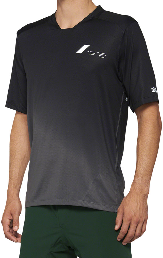 100% Celium Jersey - Black/Charcoal, Short Sleeve, Men's, Medium